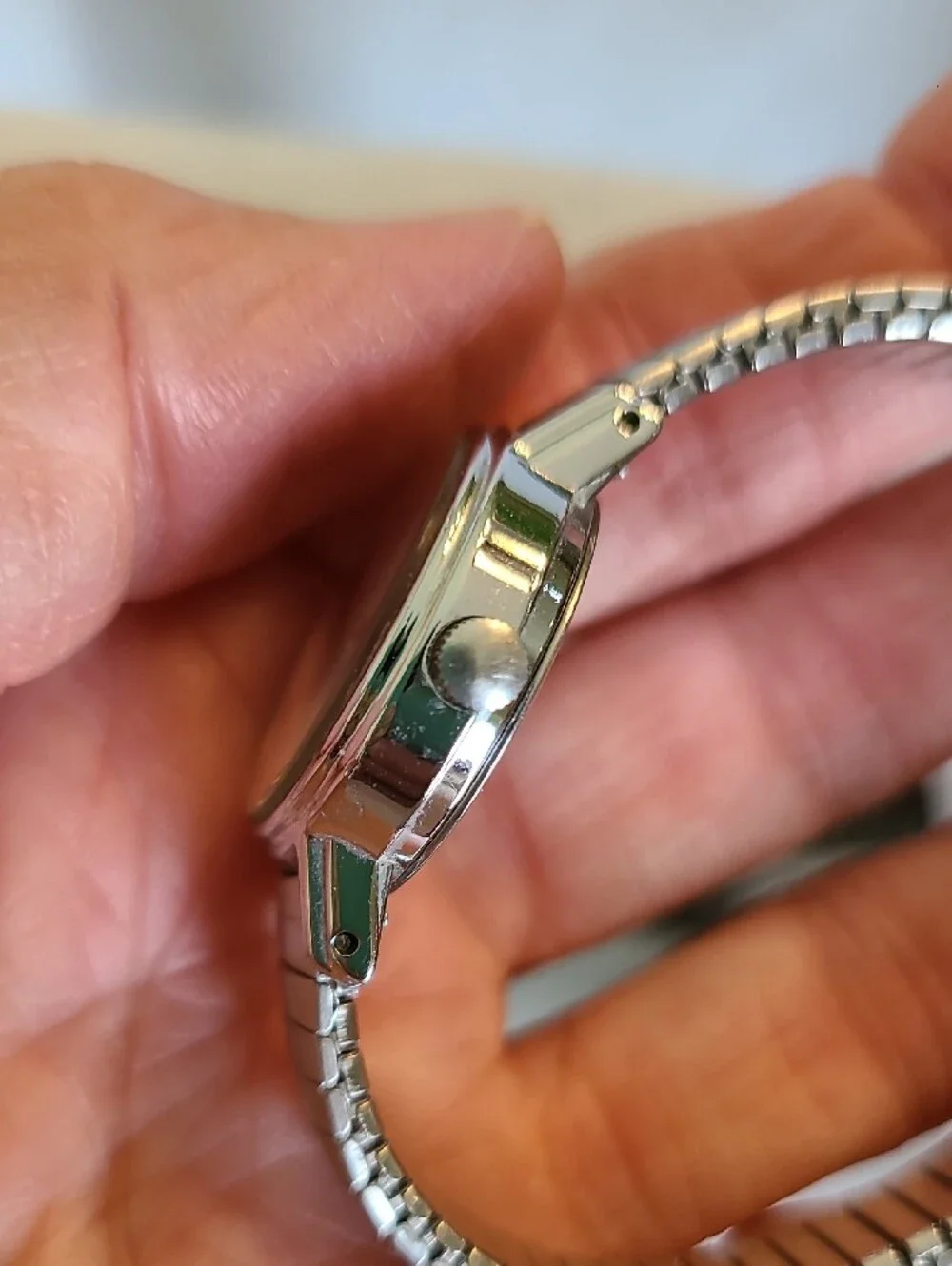 Timex Silver Tone Indiglo Watch with Cream Dial